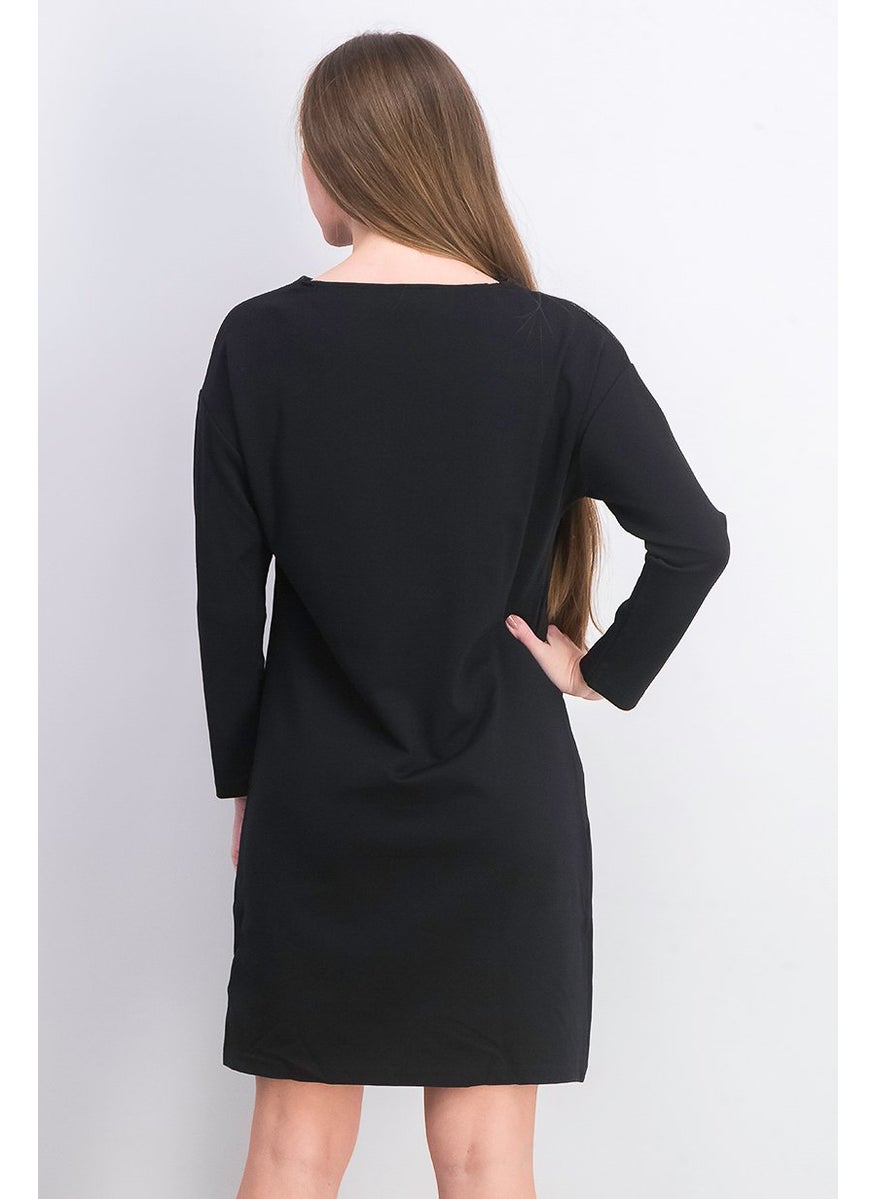 Women Plain Mini Dress, Black - pzsku/ZA66C408DE8F50EAC124EZ/45/_/1740495070/5eb63aad-0023-4cf6-ae3b-8af570d661ac