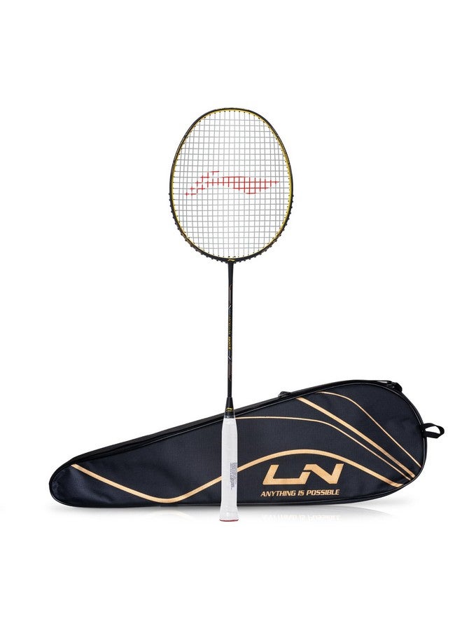 لي-نينج مضرب تنس الريشة Li-Ning Wind Lite 900 II المصنوع من الكربون والجرافيت مع غطاء كامل للمضرب (أسود/ذهبي) - Image 1