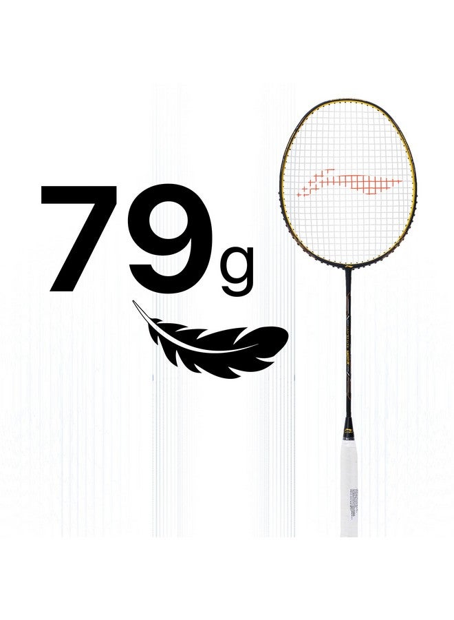 لي-نينج مضرب تنس الريشة Li-Ning Wind Lite 900 II المصنوع من الكربون والجرافيت مع غطاء كامل للمضرب (أسود/ذهبي) - Image 4