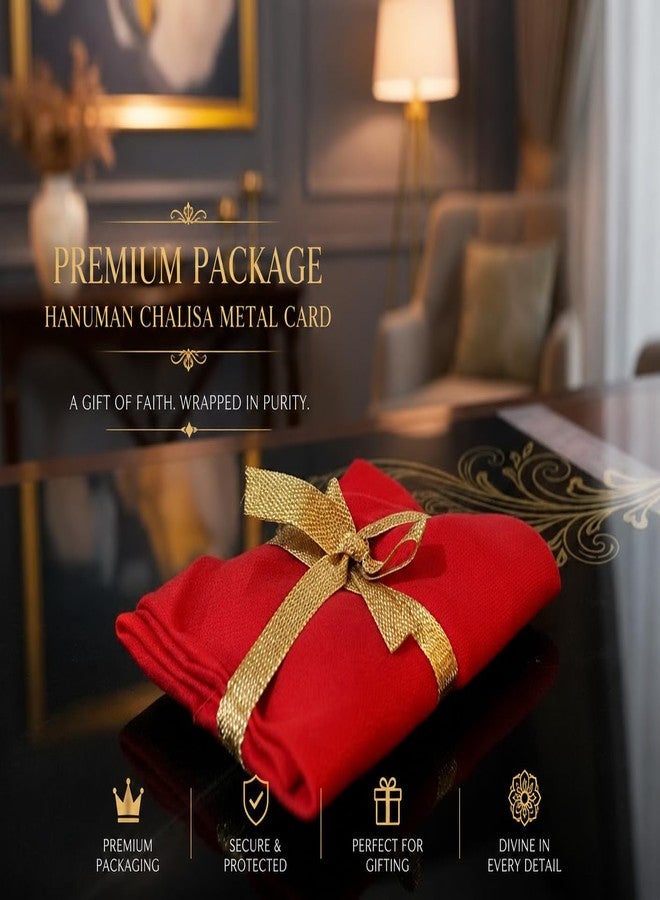 بطاقة صلاة هانومان تشاليسا من الفولاذ المقاوم للصدأ، محفورة بالليزر، بحجم المحفظة، نص سنسكريتي - Image 4