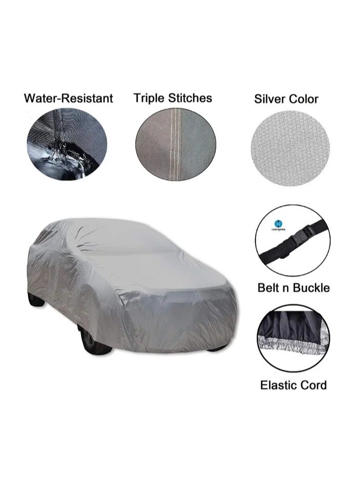 PEVA Waterproof All Weather Full Car Cover Extra Large  Outdoor Car Cover Sunscreen Heat Protection Dustproof UV Protection Scratch Resistant Universal Fit XL Car Cover Suit Outdoor Full Exterior Covers for Automobiles - Image 4