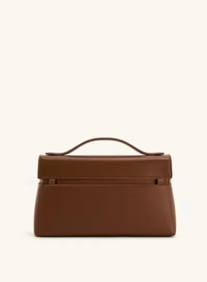 JW PEI Thea Tote Elegant temperament box hand-held commuting fashionable handbag（Brown） - Image 3