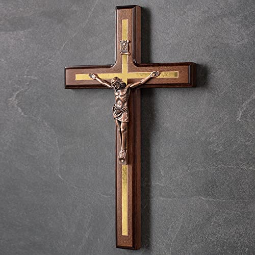 Asterom Crucifix Wall Cross - Handmade Wood Cross Wall Decor - Catholic Crucifix - 12 Inch - Image 3