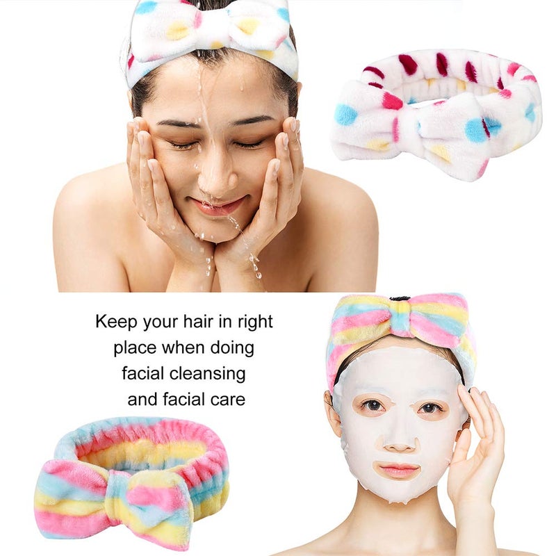 Hishexin 8 Pack Spa Headbands for Women, Soft Bow Skincare Headband for Washing Face, Skincare, Salon & Makeup, Bulk Spa Party Favors, Ideal Christmas Gifts or Stocking Stuffers for Teen Girls - Image 3