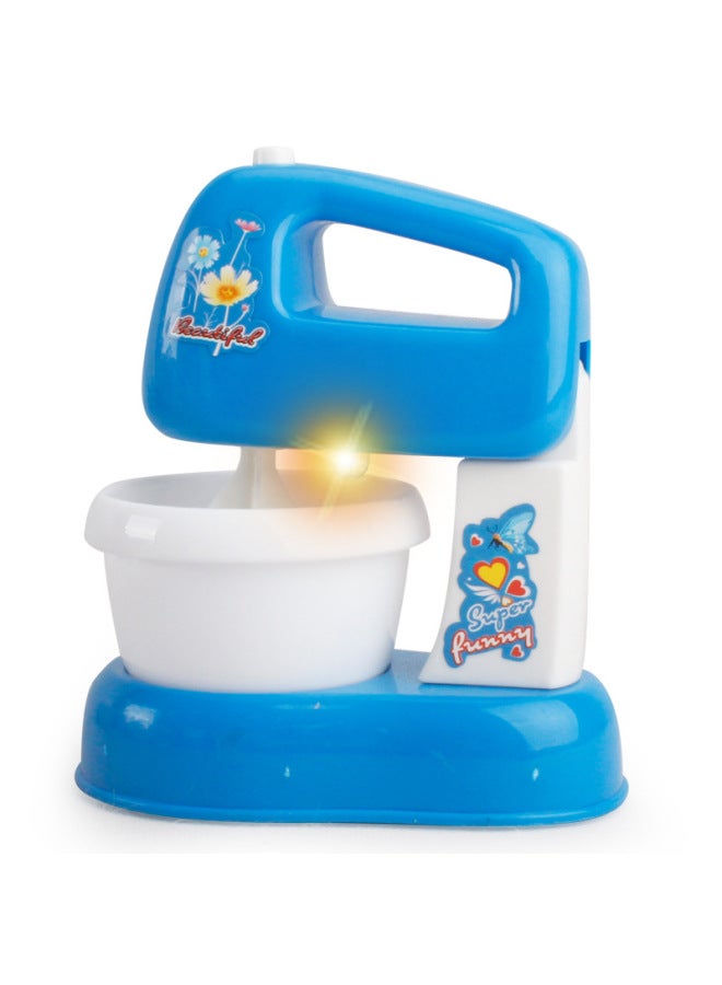 22 Children Play House Small Household Appliances Washing Machine Toy Rice Cooker Mini Kitchen Toy Refrigerator Table Lamp-Color:Blue Mixer  - Image 1