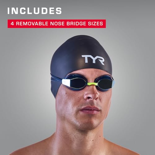 TYR Black Ops 140 EV Racing Mirrored Adult Fit Swimming Goggles (Gold/Navy/Yellow) - Image 5
