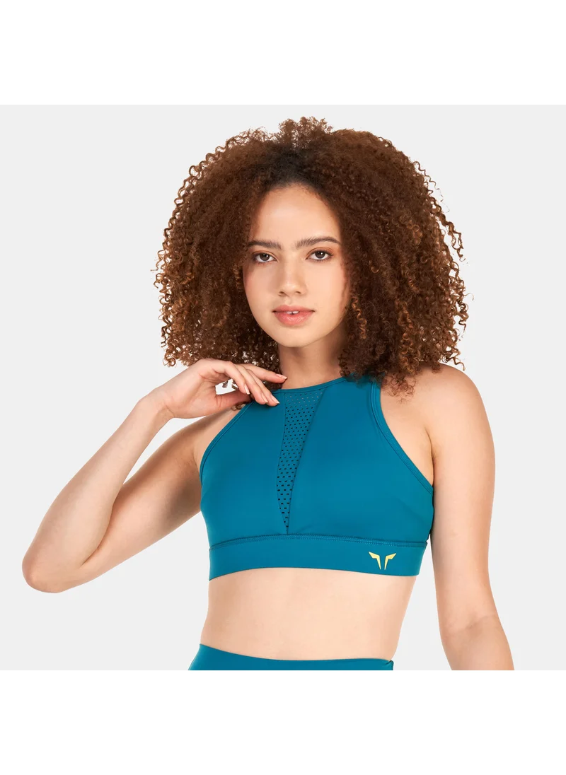 SQUATWOLF Women's High-Neck Perforated Sports Bra