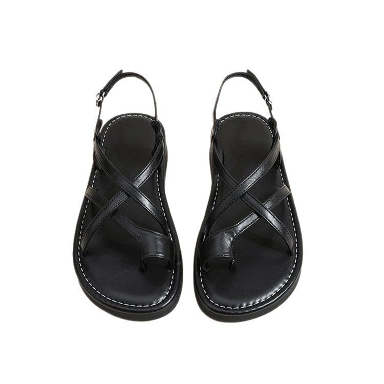 Women's Casual Flat Sandals with Cross Straps - Image 5