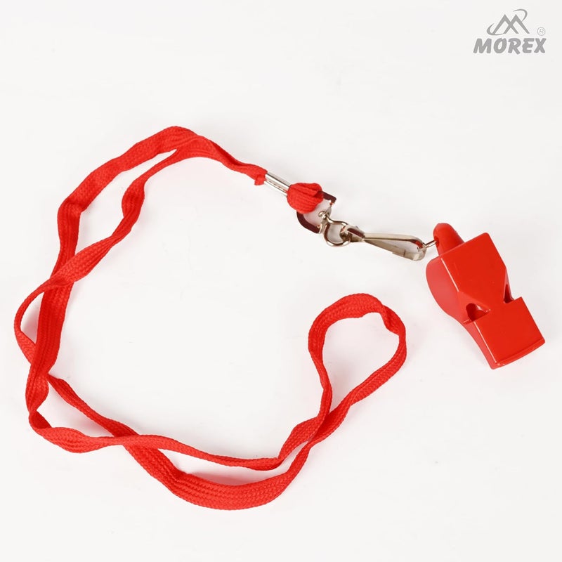 MOVEX Morex Whistle for Sports Coaches with Lanyard – Professional Sports High Sound Whistle for Referees, Coaches, Lifeguards, Self-Defence & Survival – Loud Hyper Whistle (Pack of 1) (Red) - Image 2