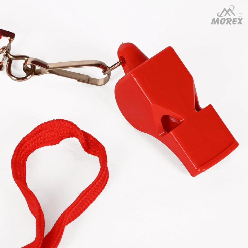 MOVEX Morex Whistle for Sports Coaches with Lanyard – Professional Sports High Sound Whistle for Referees, Coaches, Lifeguards, Self-Defence & Survival – Loud Hyper Whistle (Pack of 1) (Red) - Image 5