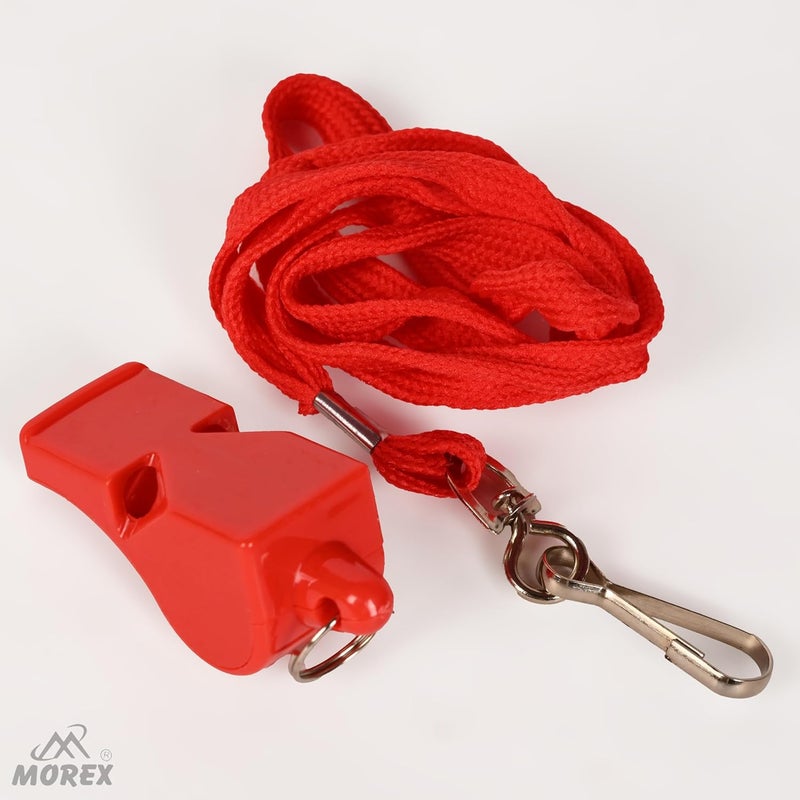 MOVEX Morex Whistle for Sports Coaches with Lanyard – Professional Sports High Sound Whistle for Referees, Coaches, Lifeguards, Self-Defence & Survival – Loud Hyper Whistle (Pack of 1) (Red) - Image 3