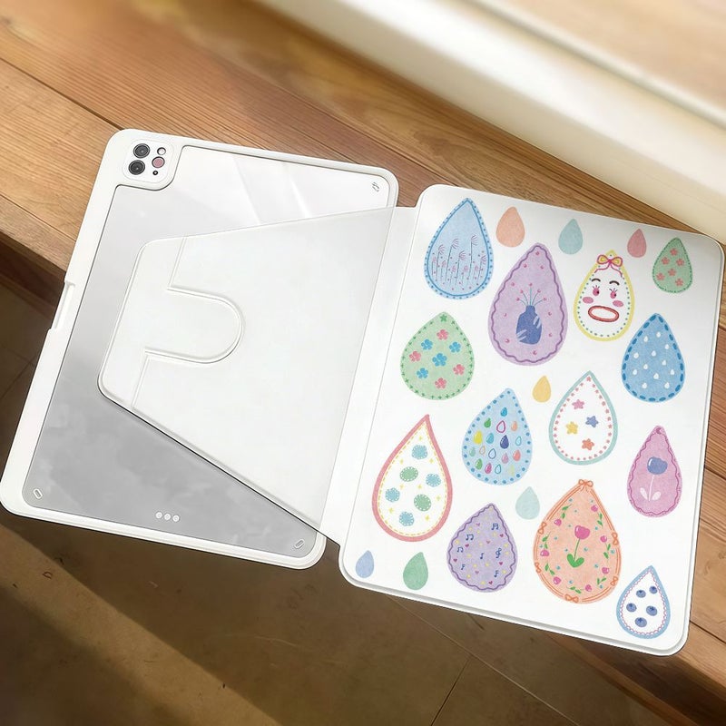 Book Style Rotating Spray Coated Acrylic Transparent Crystal Tablet Protective Case Compatible with iPad Air 11 2025 M3 - Image 1