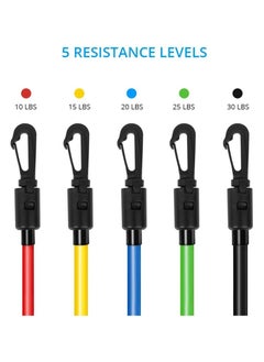 SKY-TOUCH Exercise 11Pcs Resistance Band Set Stackable Up to 150 Lbs 5 Stackable Exercise Bands With Door Anchor, Ankle Straps Carrying Case  - Image 4