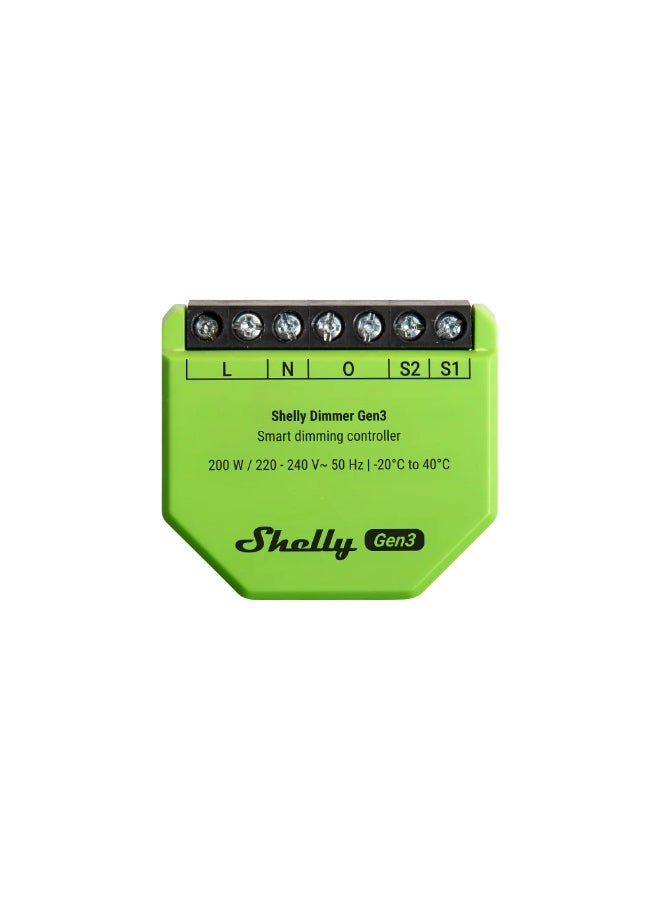 شيلي Shelly Dimmer Gen3 WiFi & Bluetooth Smart Light Dimmer, Flicker-Free Dimming, App Control, No Hub Required - Image 2