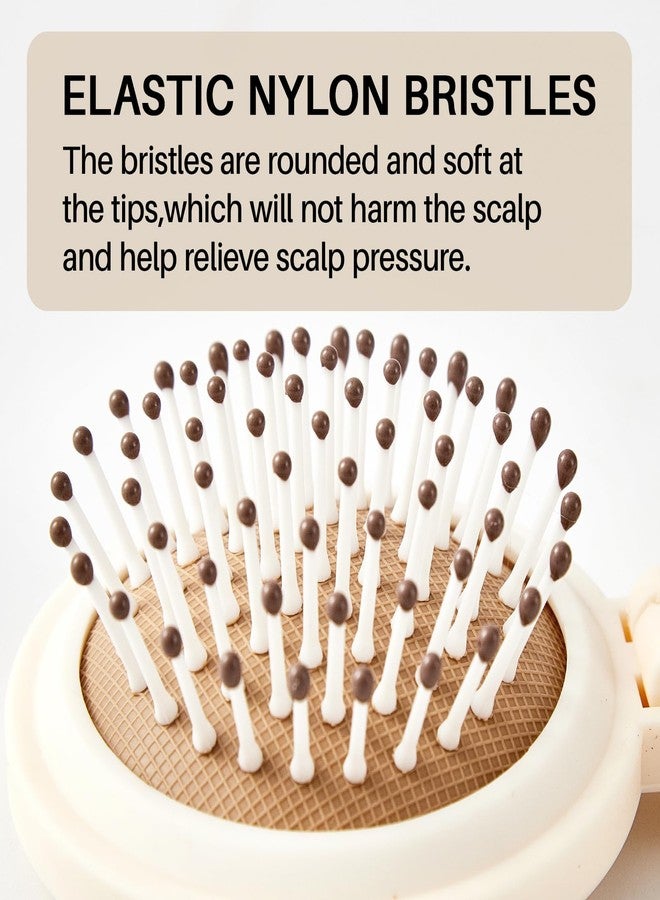 RHOS Hair Brush with Mirror for Women, Men and Kids, Compact Foldable Brush with Mirror for Purse, Small Pocket Brush, Portable Travel Brush Beige - Image 4