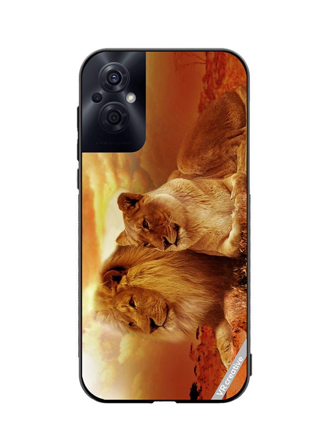 VR CREATIVE Protective Case Cover For Oppo Reno8 Z King Queen Of Jungle Design Multicolour - Image 1