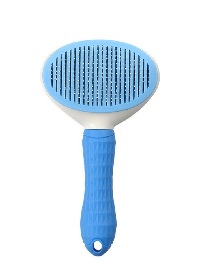 Pet Grooming Brush for Cats & Dogs, Self-Cleaning Deshedding Tool with Stainless Steel Needles, Tangle Remover Comb with Soft Massage Tips, Comfortable Handle, Suitable for All Pet Hair Types - Image 1