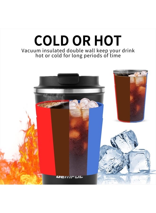 GEMFUL كوب تامبلر مزدوج الفجوة من الفولاذ المقاوم للصدأ لعزل الحرارة، أكواب قهوة للمشروبات الباردة والساخنة 12 أونصة، عبوة 2 - Image 3