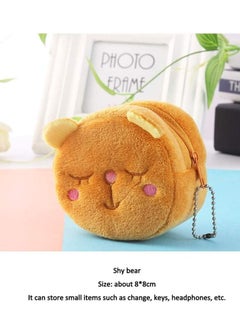 SYOSI Cartoon Plush Coin Purse Women Coin Bag Mini Plush Zipper Case Animals Coin Pouch Bag for Kids, Small Tray Wallet Key Holder Headphones Storage Package Plush Purse Key Case 4 Pack  - Image 5