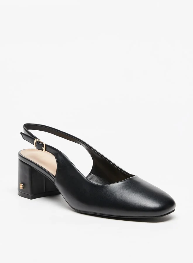 Flora Bella By Shoexpress Solid Slingback Sandals with Block Heels