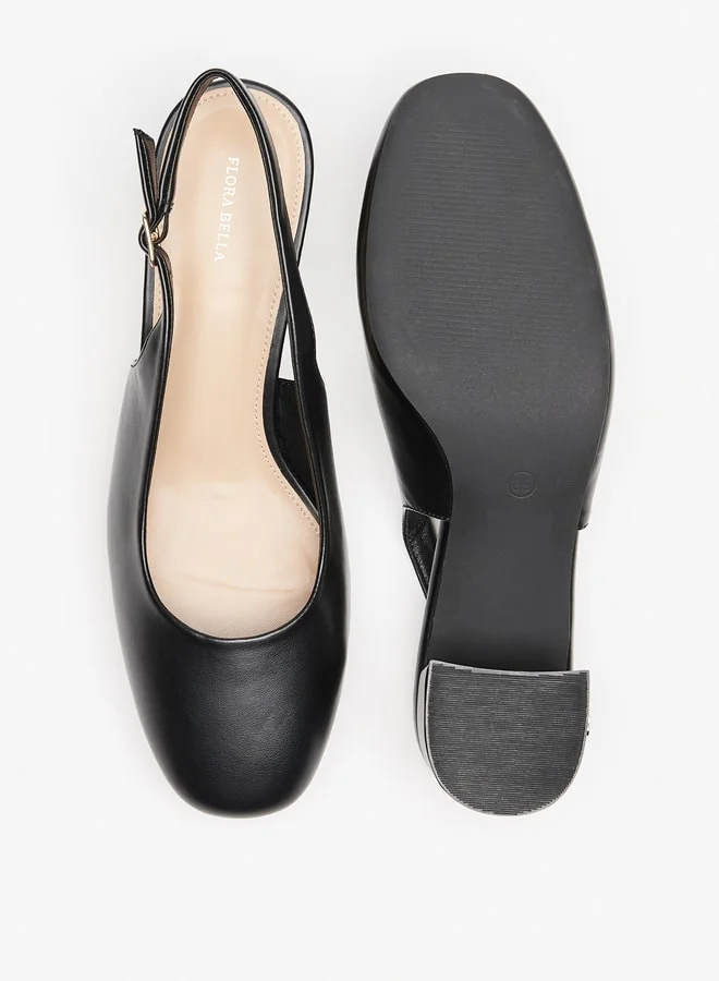 Flora Bella By Shoexpress Solid Slingback Sandals with Block Heels