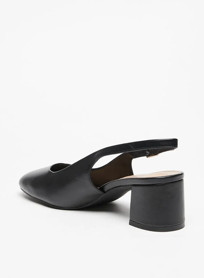 Flora Bella By Shoexpress Solid Slingback Sandals with Block Heels