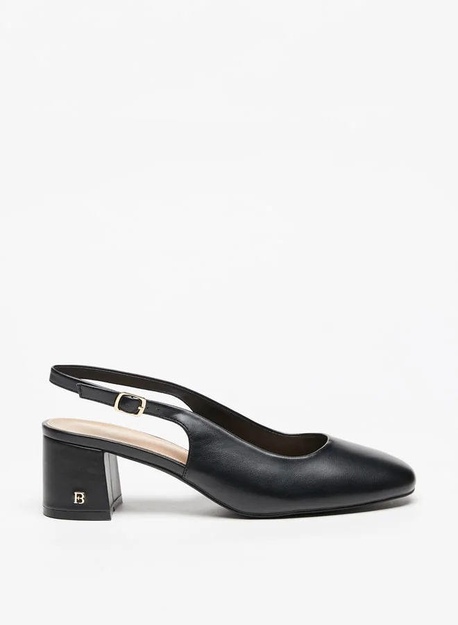 Flora Bella By Shoexpress Solid Slingback Sandals with Block Heels