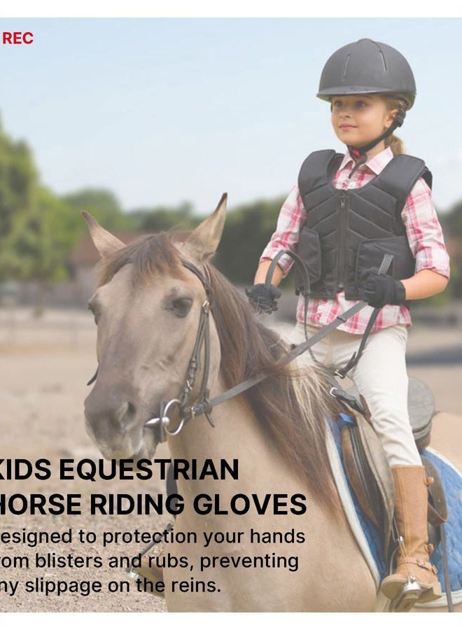 Thapower Kids Horse Riding Gloves Girls Youth Equestrian Gloves Summer Winter Outdoor Sports Horseback Riding Glove Cycling Biking Driving Gardening Mittens - Image 2