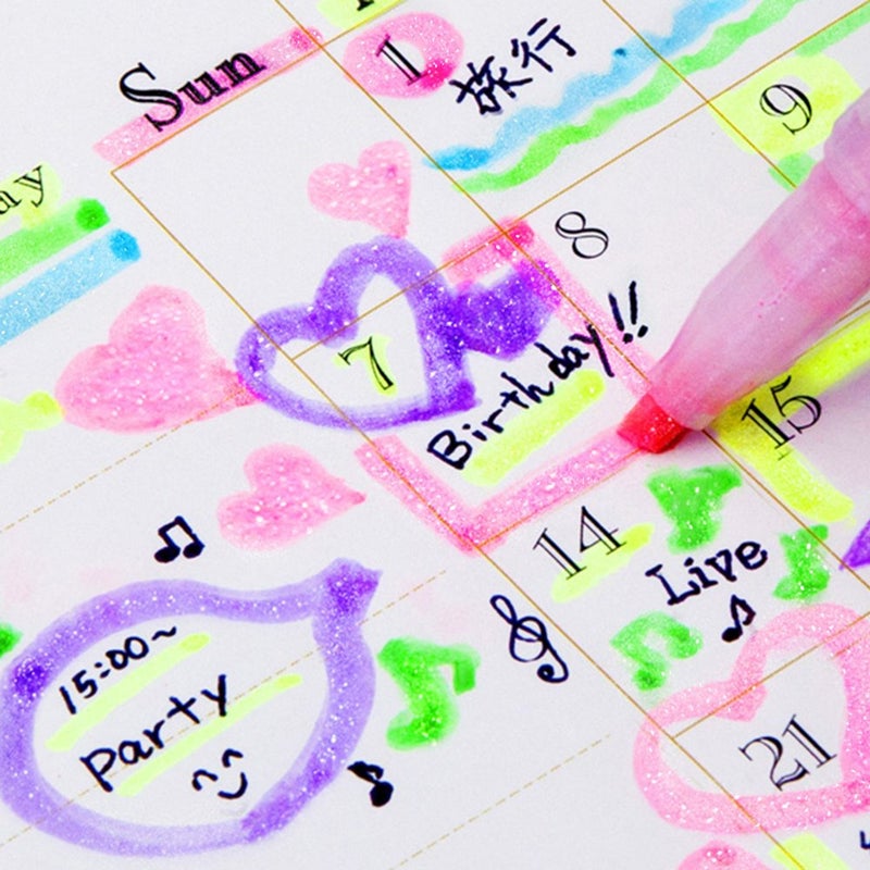 Zebra Pen Zebra Glitter Highlighter, Kirarich, 5 Color Set (4901681512102) - Image 3