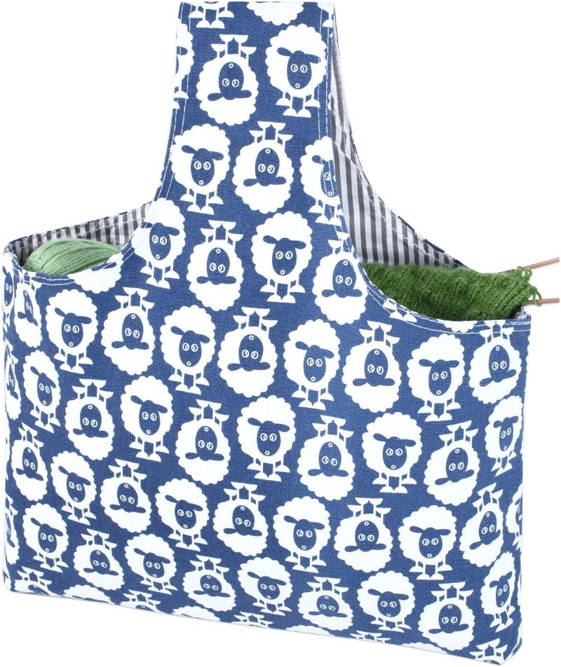 Teamoy Knitting Tote Bag, Travel Project Wrist Bag for Needles(14inches), Yarn and Crochet Supplies, Lightweight, Perfect Size for Knitting on The Go (Large, Sheep) - Image 1