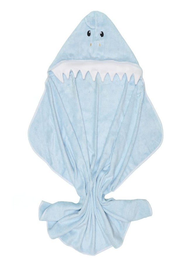 SNUGKINS Bamboo Hooded Baby Towel - Premium Soft Hooded Bath Towel for Baby, Toddler, Infant, for Boy and Girl - Baby Shark - Image 1