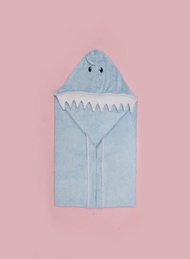 SNUGKINS Bamboo Hooded Baby Towel - Premium Soft Hooded Bath Towel for Baby, Toddler, Infant, for Boy and Girl - Baby Shark - Image 2