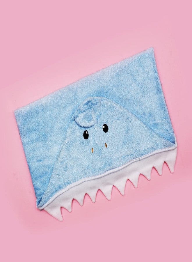 SNUGKINS Bamboo Hooded Baby Towel - Premium Soft Hooded Bath Towel for Baby, Toddler, Infant, for Boy and Girl - Baby Shark - Image 3