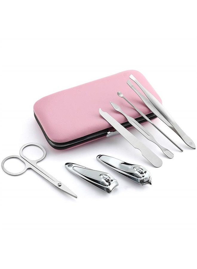 YWQ 3 Pack 7Pcs Manicure Set,Cute and Surprisingly Sturdy Stainless Steel Nail Clipper Set with case, Great Gifts Personal Pedicure Kit for Women Men Girls Travel, Pink Blue Green - Image 3