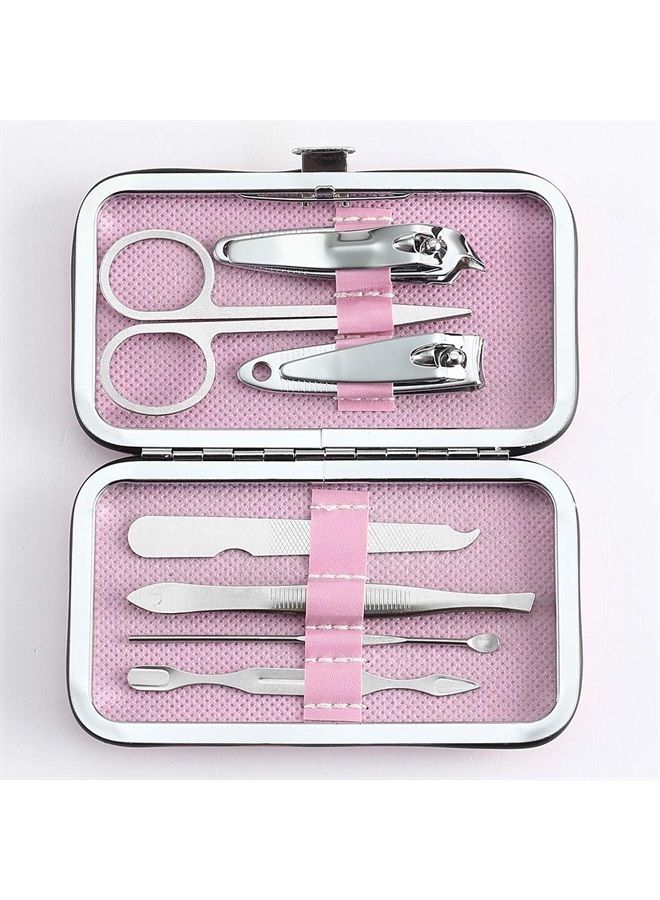 YWQ 3 Pack 7Pcs Manicure Set,Cute and Surprisingly Sturdy Stainless Steel Nail Clipper Set with case, Great Gifts Personal Pedicure Kit for Women Men Girls Travel, Pink Blue Green - Image 2