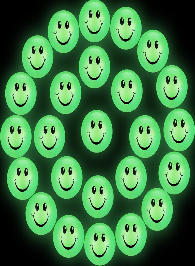 Kasyat 24 Pcs Glow in The Dark Smile Face Bouncing Balls, Mini High Bounce Bouncy Balls for Teens, Glowing Halloween Birthday Party Favors Goodie Bag Fillers for Boys and Girls 6 Years Old + - Image 1
