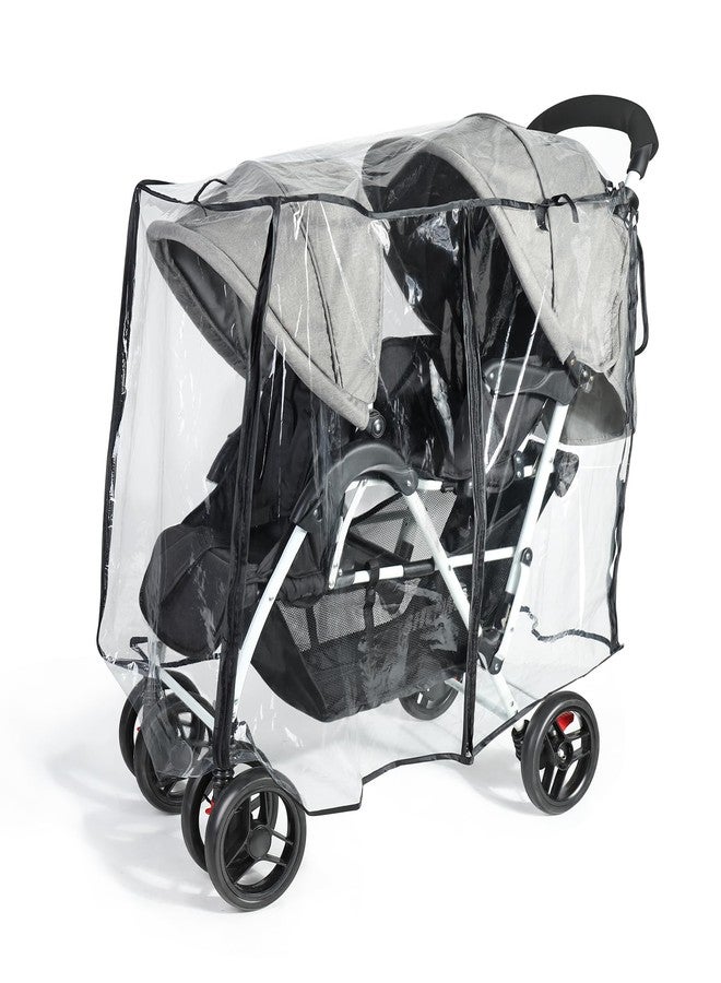 IvyWind Stroller Rain Cover for Double Tandem Stroller, Universal Size Weather Shield for Stroller, Breathable Double Stroller Cover for All-Weather Protection from Rain Snow Dust - Image 1