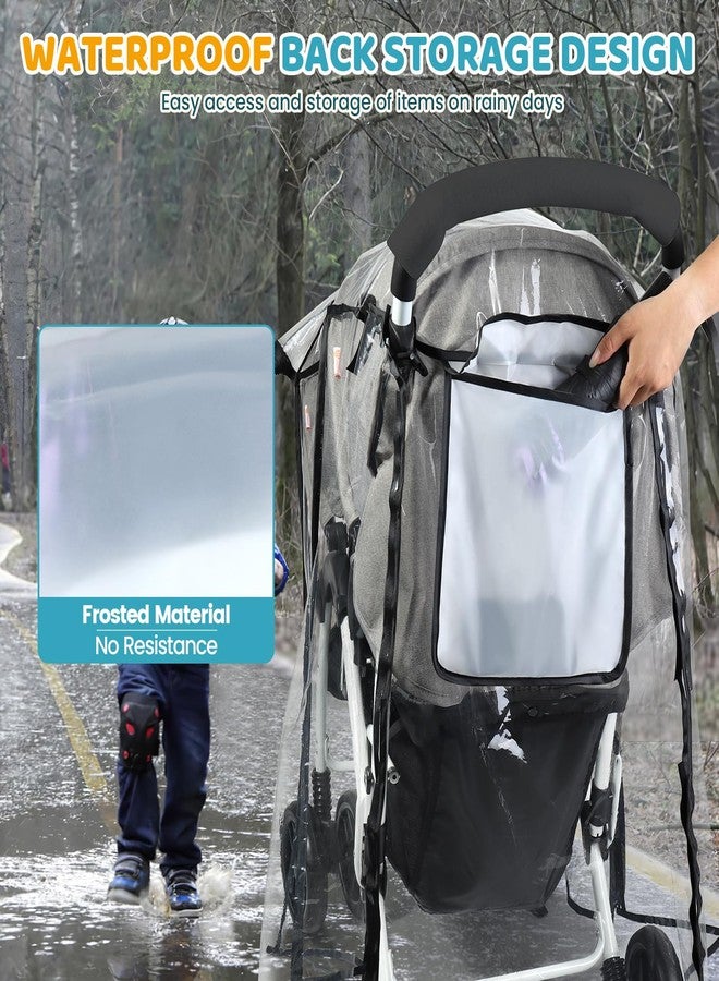 IvyWind Stroller Rain Cover for Double Tandem Stroller, Universal Size Weather Shield for Stroller, Breathable Double Stroller Cover for All-Weather Protection from Rain Snow Dust - Image 4
