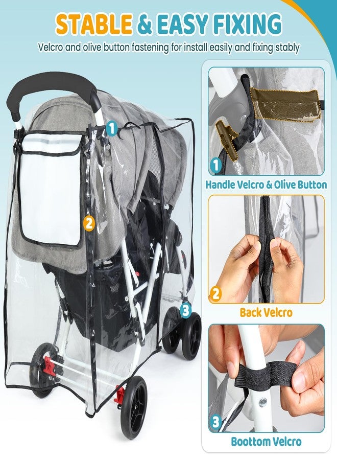 IvyWind Stroller Rain Cover for Double Tandem Stroller, Universal Size Weather Shield for Stroller, Breathable Double Stroller Cover for All-Weather Protection from Rain Snow Dust - Image 5