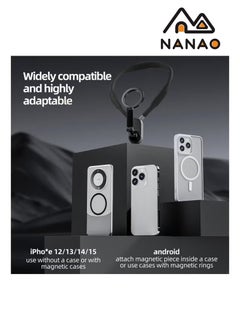 NANAO Magnetic Neck Phone Holder, Cell Phone Holder Around Neck POV/Vlog Selfie Mount Hand Free Phones Neck Holder Video Recording Chest Stand for iPhone 15 14 13 12 Pro Max Plus Mini Series Android Phones (Black)  - Image 2