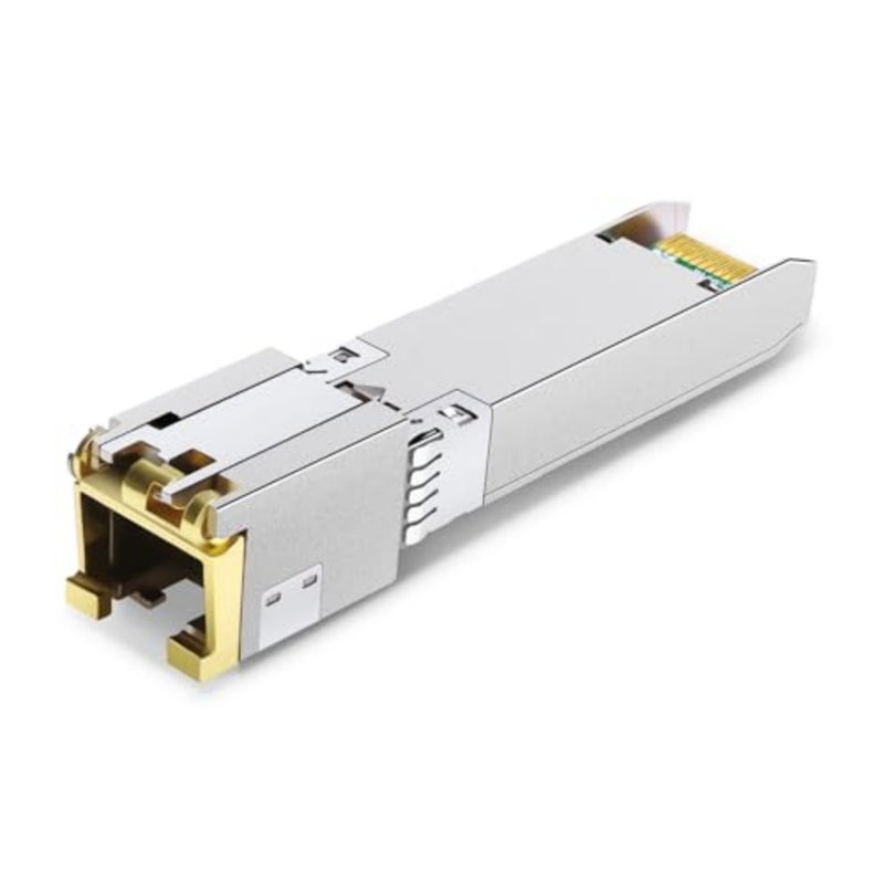 10GBASE-T SFP+ to RJ45 Transceiver for networking applications, copper material, black color, up to 30m reach and multi-vendor compatibility - Image 3