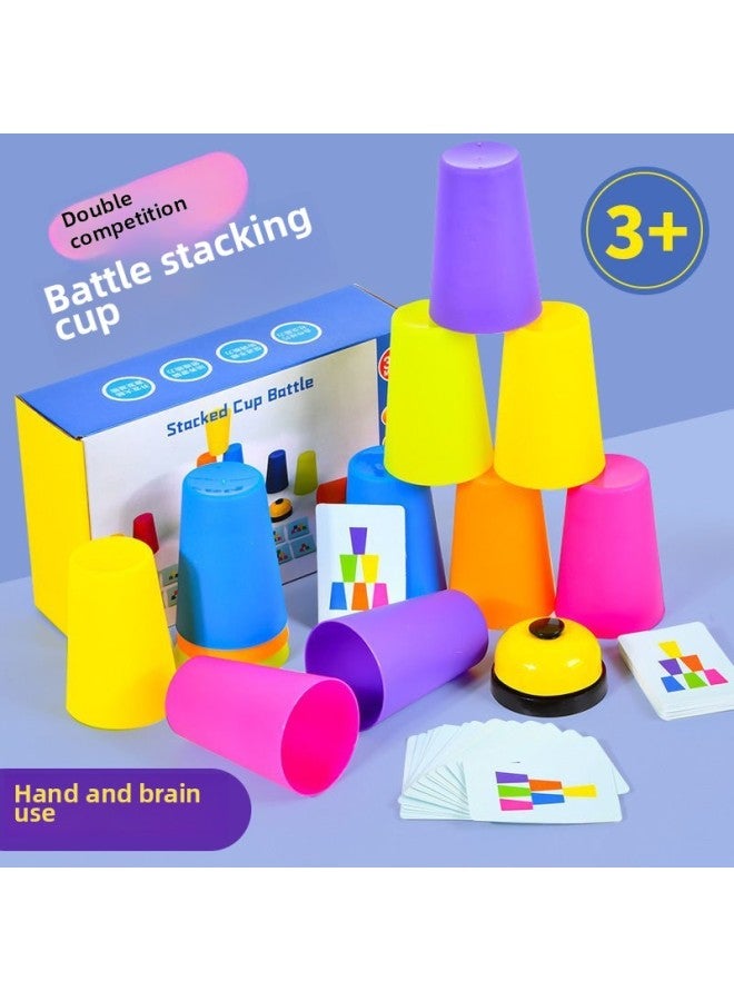 Lonely Autistic Children Training Toys Social Feelings Color Recognition Kindergarten Corner Early Education Toys-Color:Double Stacking Cup + Magic Chinese Characters - Image 2