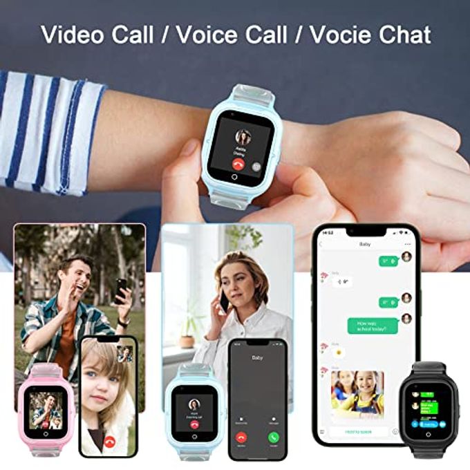 LogHog Wonlex 4G Smart Watch For Kids Call And Text Boys Girls 4-12 Baby Watches With Sim Card Gps Tracker Touch Screen Kids Phone Watch Voice Video Calling Messaging (Blue) - Image 3