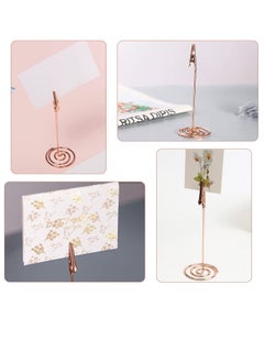 Excefore Place Card Holder Place Card Holder Memo Holder Clip Photo Holder Table Number Holder, Note Clip Photo Clip Holder Stand, Table Number Holder Place Card Paper Menu Stand 12pcs (Rose Gold)  - Image 2