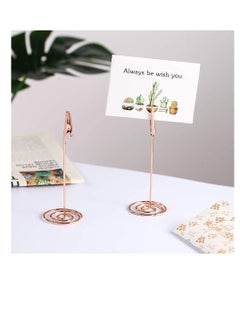 Excefore Place Card Holder Place Card Holder Memo Holder Clip Photo Holder Table Number Holder, Note Clip Photo Clip Holder Stand, Table Number Holder Place Card Paper Menu Stand 12pcs (Rose Gold)  - Image 5