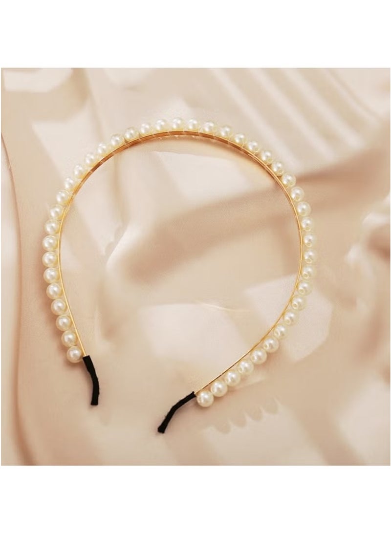 Huitich Elegant White Pearl Headband for Girls – Classic Hair Accessory  - Image 2