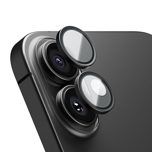 CASEGEAR Clear Pro Camera Lens Protector Compatible With iPhone 16/16 Plus | HD Clarity | Scratch Resistant | Complete Coverage | Easy Installation | Black - Image 1