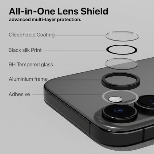 CASEGEAR Clear Pro Camera Lens Protector Compatible With iPhone 16/16 Plus | HD Clarity | Scratch Resistant | Complete Coverage | Easy Installation | Black - Image 5