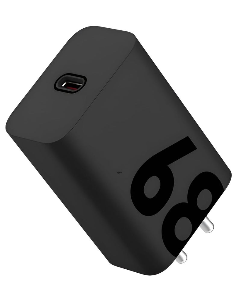 SHOQU محول الطاقة السريع OG موتورولا 68 واط توربو من نوع C مع كابل نوع C بطول 3.3 قدم لهواتف موتورولا إيدج 60 برو/إيدج 50 برو/رازر 50 ألترا/موتو G84/G54/E40/موتو G35/إيدج 40 نيو/G96 ويدعم أجهزة USB C أخرى، أسود - Image 3