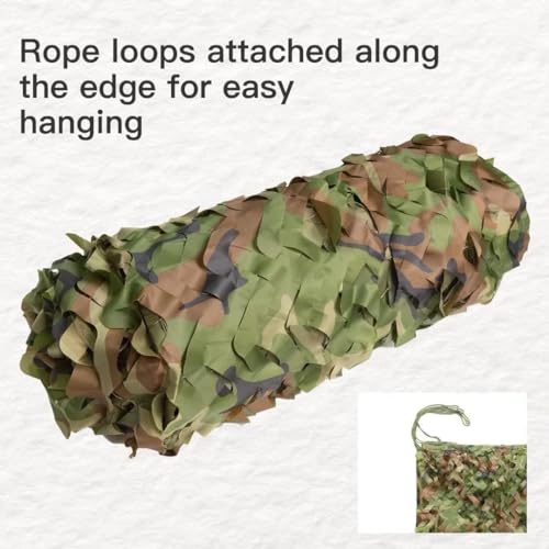 LOOGU Camo Netting, Camouflage Netting for Sunshade, Camping, Shooting and Hunting and Many More (6.5x10ft, 2Mx3M, Woodland Camo) - Image 5